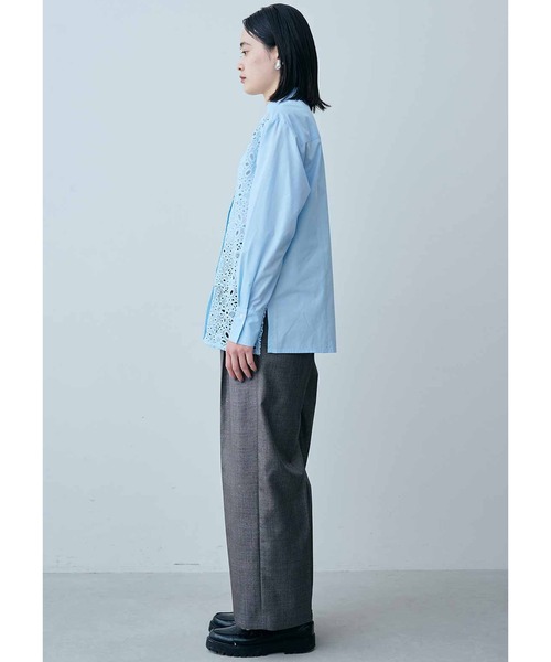 MEDE19F（メデジュウキュウ）の「ＭＥＤＥ１９Ｆ　バンドカラーレースコンビシャツ（シャツ/ブラウス・レディース・ライトブルー/ホワイト・LARGE/MEDIUM/X-LARGE）」の8枚目の写真