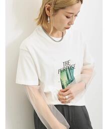 Samansa Mos2 blue | 【シルケットバイオ】フォトTシャツ(Tシャツ/カットソー)