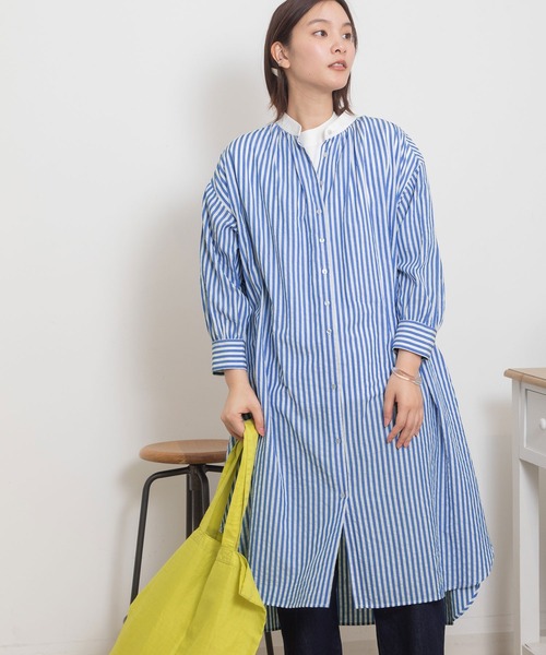 POU DOU DOU（プードゥドゥ）の「クレリックシャツワンピース（シャツワンピース・レディース・ブルー/ブラック/ベージュ・3）」の10枚目の写真