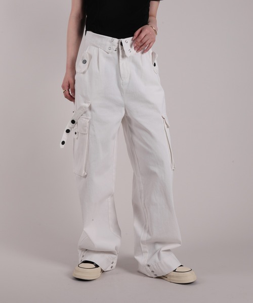 HOOK（フック）の「【HOOK】for girls　襟つきデザインビッグポケカーゴパンツ（カーゴパンツ・レディース・グレー/ライトベージュ・S/M/L/XL）」の20枚目の写真