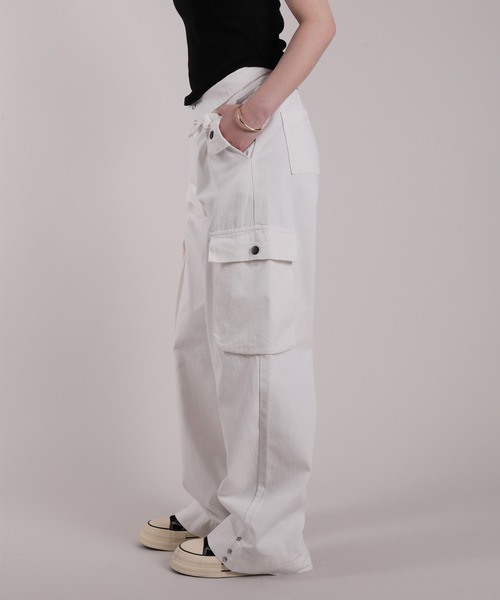 HOOK（フック）の「【HOOK】for girls　襟つきデザインビッグポケカーゴパンツ（カーゴパンツ・レディース・グレー/ライトベージュ・S/M/L/XL）」の21枚目の写真