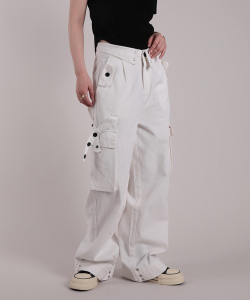 HOOK（フック）の「【HOOK】for girls　襟つきデザインビッグポケカーゴパンツ（カーゴパンツ・レディース・グレー/ライトベージュ・S/M/L/XL）」の5枚目の写真