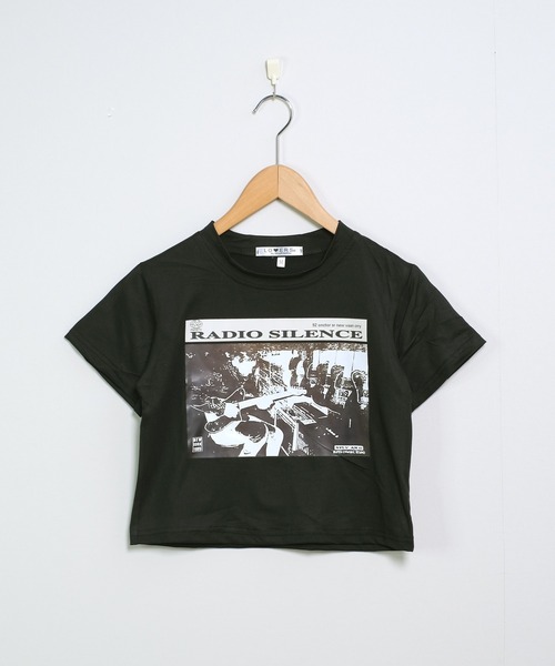 shopnikoniko(ショップニコニコ)の「モノクロプリント クロップド丈 チビTシャツ(Tシャツ/カットソー・レディース・ブラック・フリー)」の16枚目の写真