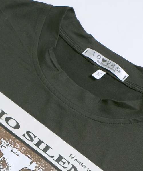 shopnikoniko(ショップニコニコ)の「モノクロプリント クロップド丈 チビTシャツ(Tシャツ/カットソー・レディース・ブラック・フリー)」の13枚目の写真
