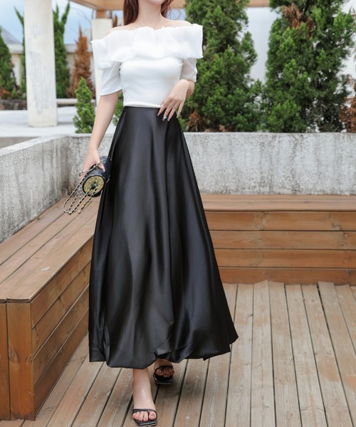 deux amour（ドゥーザムール）の「シアーフリルオフショルダー異素材ベアトップ（その他トップス・レディース・ブラック/ホワイト・FREE）」の19枚目の写真