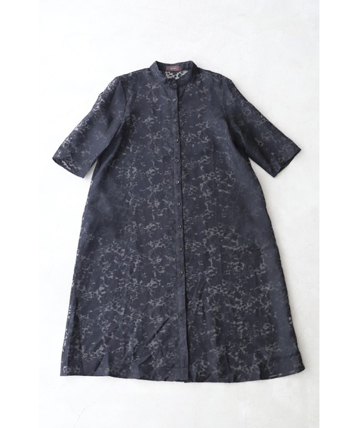 （黒）花影フラワーシルエットのベールロングカーディガン（カーディガン/ボレロ）｜CAWAII（カワイイ）