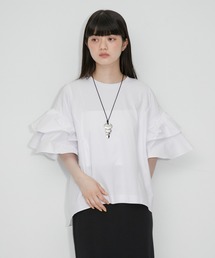 ADAM ET ROPE' | 【サステナブル・洗える】ラッフルスリーブプルオーバー(Tシャツ/カットソー)