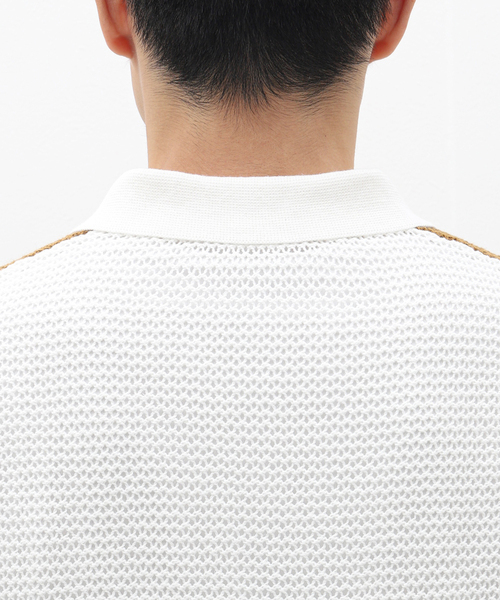 FRED PERRY(フレッドペリー)の「FRED PERRY (フレッド ペリー) OPEN KNIT SHIRT K7638(ポロシャツ・メンズ・ホワイト・MEDIUM/LARGE)」の7枚目の写真