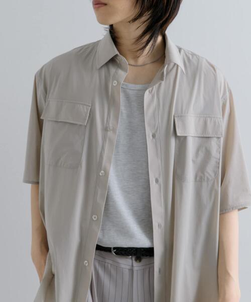 SENSE OF PLACE by URBAN RESEARCH（センスオブプレイスバイアーバンリサーチ）の「『UR TECH MoLight』 Wポケットシャツ(5分袖)（シャツ/ブラウス・メンズ・ベージュ/カーキ/チャコールグレー・MEDIUM/LARGE）」の14枚目の写真