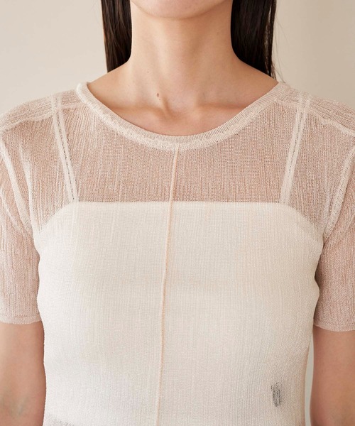 VIS（ビス）の「【洗える】裾スリットシアーニットプルオーバー（ニット/セーター・レディース・ブラック系その他/グリーン系その他/ホワイト系その他5・FREE）」の18枚目の写真