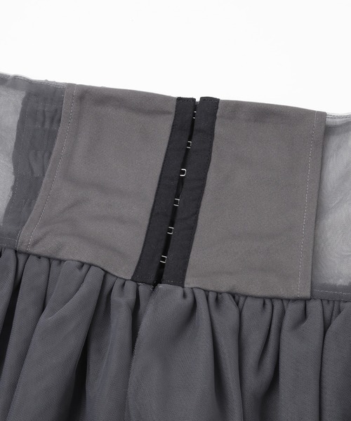 mysty woman（ミスティウーマン）の「チュールフリルコルセットベルト　131823（ベルト・レディース・チャコールグレー/アイボリー・FREE）」の13枚目の写真