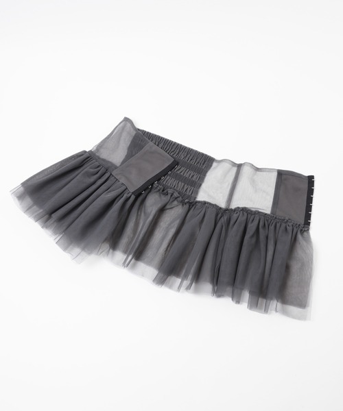 mysty woman（ミスティウーマン）の「チュールフリルコルセットベルト　131823（ベルト・レディース・チャコールグレー/アイボリー・FREE）」の15枚目の写真