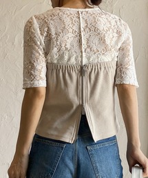 She's Closet | バックダブルジップショート丈リブニットビスチェトップス(チューブトップ)