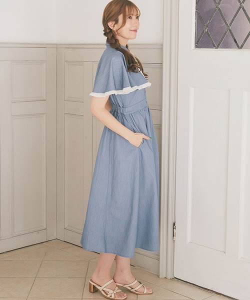 Areeam(アリーム)の「配色フリルケープワンピース(ワンピース・レディース・ライトブルー/ライトピンク・FREE)」の18枚目の写真