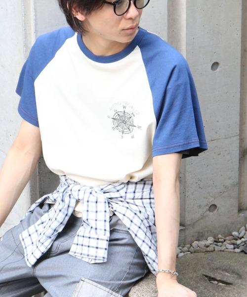 DOUBLE NAME（ダブルネーム）の「配色ﾗｸﾞﾗﾝBACK刺しゅうTEE（Tシャツ/カットソー・レディース・ネイビー/イエロー/ブラック・FREE）」の14枚目の写真