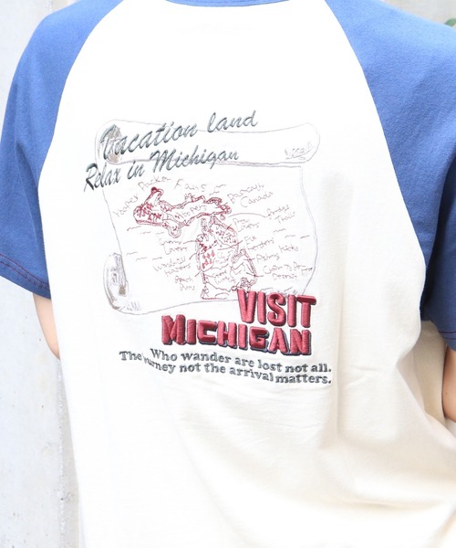 DOUBLE NAME（ダブルネーム）の「配色ﾗｸﾞﾗﾝBACK刺しゅうTEE（Tシャツ/カットソー・レディース・ネイビー/イエロー/ブラック・FREE）」の17枚目の写真