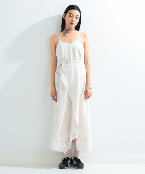 Ray BEAMS（レイビームス）の「レース トリム アシメ キャミ ワンピース（ワンピース・レディース・ブラック/オフホワイト・0/1）」の15枚目の写真