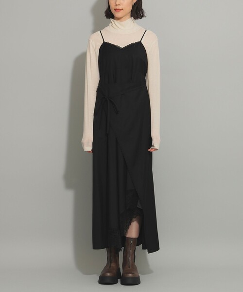 Ray BEAMS（レイビームス）の「レース トリム アシメ キャミ ワンピース（ワンピース・レディース・ブラック/オフホワイト・0/1）」の19枚目の写真