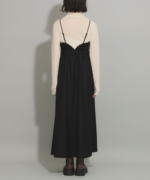 Ray BEAMS（レイビームス）の「レース トリム アシメ キャミ ワンピース（ワンピース・レディース・ブラック/オフホワイト・0/1）」の17枚目の写真