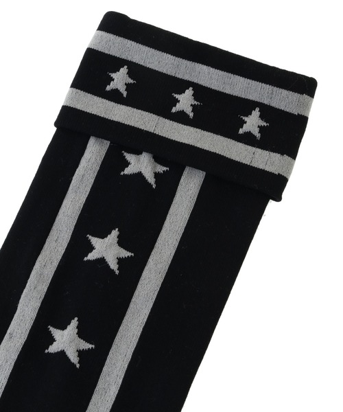 Candy Stripper（キャンディストリッパー）の「STAR LINE KNEE HIGH ソックス（ソックス/靴下・レディース・ブラック/ピンク系その他/ネイビー・FREE）」の5枚目の写真