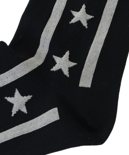 Candy Stripper（キャンディストリッパー）の「STAR LINE KNEE HIGH ソックス（ソックス/靴下・レディース・ブラック/ピンク系その他/ネイビー・FREE）」の6枚目の写真