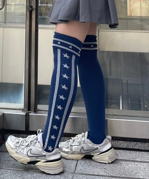 Candy Stripper（キャンディストリッパー）の「STAR LINE KNEE HIGH ソックス（ソックス/靴下・レディース・ブラック/ピンク系その他/ネイビー・FREE）」の10枚目の写真
