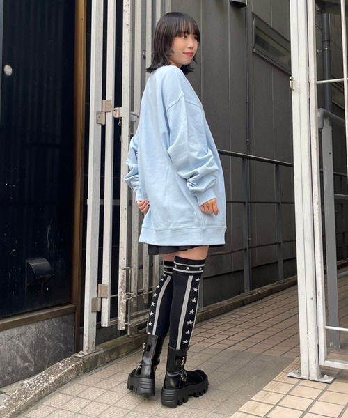 Candy Stripper（キャンディストリッパー）の「STAR LINE KNEE HIGH ソックス（ソックス/靴下・レディース・ブラック/ピンク系その他/ネイビー・FREE）」の14枚目の写真