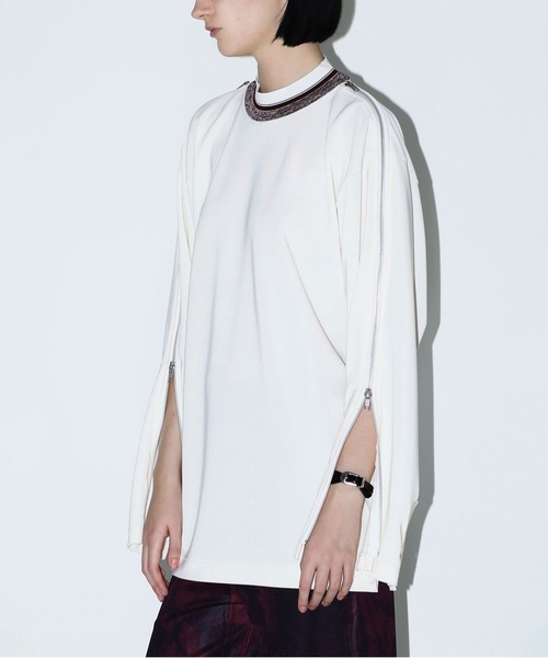 TOGA PULLA(トーガ プルラ)の「【TOGA PULLA/トーガプルラ】Code pique jersey top/コードピケジャージートップ/TP242-JK235(Tシャツ/カットソー・レディース・ブラック/ホワイト・36)」の5枚目の写真