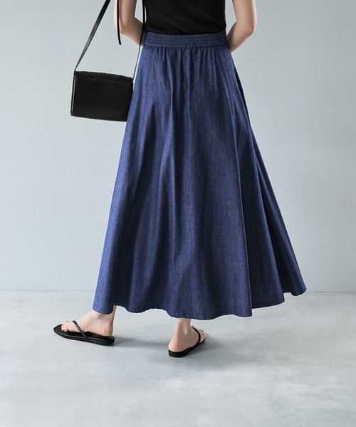 STYLE DELI（スタイルデリ）の「【セット対応】サマーデニムフレアスカート（デニムスカート・レディース・ダークブルー・SMALL/MEDIUM）」の5枚目の写真