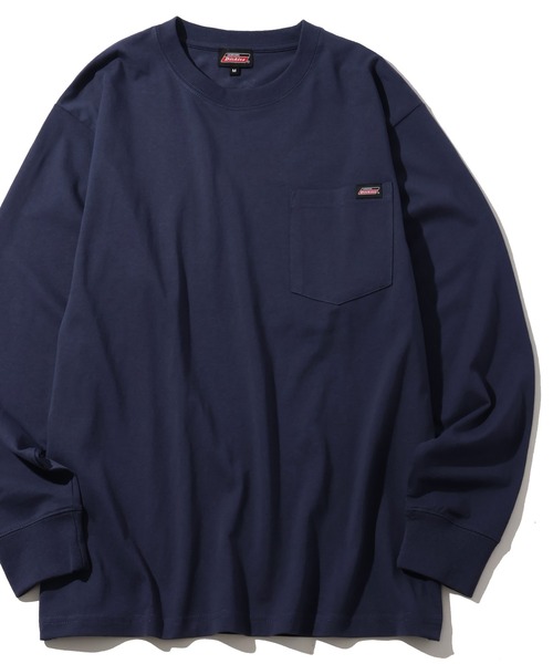 Dickies(ディッキーズ)の「【GENUINE DICKIES/ジェニュインディッキーズ】ポケット付き 長袖 リブ Tシャツ(Tシャツ/カットソー・メンズ・ネイビー/ホワイト/ブラック/アッシュグレー/ダークブルー・XL/M/L)」の4枚目の写真