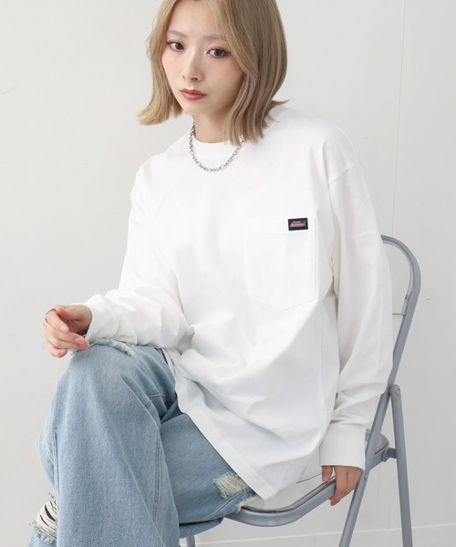 Dickies(ディッキーズ)の「【GENUINE DICKIES/ジェニュインディッキーズ】ポケット付き 長袖 リブ Tシャツ(Tシャツ/カットソー・メンズ・ネイビー/ホワイト/ブラック/アッシュグレー/ダークブルー・XL/M/L)」の1枚目の写真