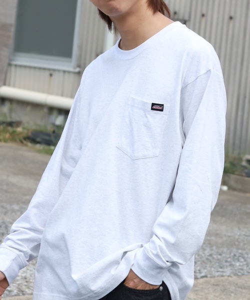 Dickies(ディッキーズ)の「【GENUINE DICKIES/ジェニュインディッキーズ】ポケット付き 長袖 リブ Tシャツ(Tシャツ/カットソー・メンズ・ネイビー/ホワイト/ブラック/アッシュグレー/ダークブルー・XL/M/L)」の3枚目の写真