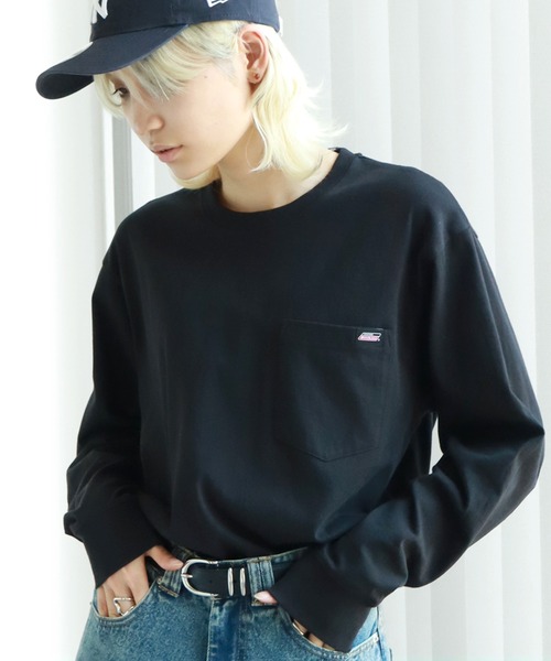 Dickies(ディッキーズ)の「【GENUINE DICKIES/ジェニュインディッキーズ】ポケット付き 長袖 リブ Tシャツ(Tシャツ/カットソー・メンズ・ネイビー/ホワイト/ブラック/アッシュグレー/ダークブルー・XL/M/L)」の2枚目の写真