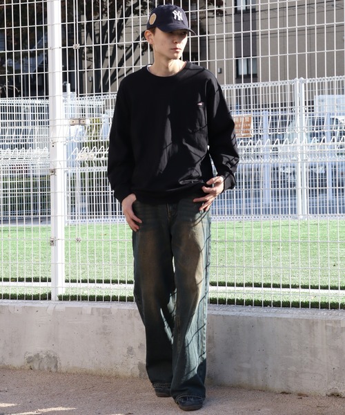Dickies(ディッキーズ)の「【GENUINE DICKIES/ジェニュインディッキーズ】ポケット付き 長袖 リブ Tシャツ(Tシャツ/カットソー・メンズ・ネイビー/ホワイト/ブラック/アッシュグレー/ダークブルー・XL/M/L)」の22枚目の写真