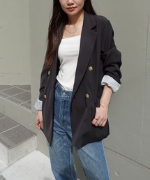 金ボタンツイルテーラードジャケット