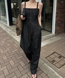 WILLFULLY | asymmetry patchwork denim all-in-one(サロペット/オーバーオール)