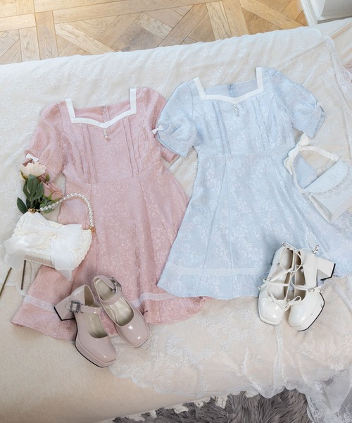 ハートネックお嬢様ワンピース（ワンピース）｜DearMyLoveRose（ディアマイラブローズ）