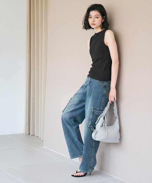 coca（coca）（コカ）の「カップ付きボートネックタンクトップ（タンクトップ・レディース・ホワイト/その他1/チャコール/ブラック・L/S/M）」の6枚目の写真