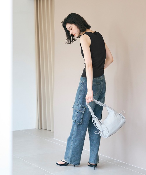 coca（coca）（コカ）の「カップ付きボートネックタンクトップ（タンクトップ・レディース・ホワイト/その他1/チャコール/ブラック・L/S/M）」の8枚目の写真