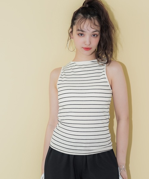 coca（coca）（コカ）の「カップ付きボートネックタンクトップ（タンクトップ・レディース・ホワイト/その他1/チャコール/ブラック・L/S/M）」の9枚目の写真