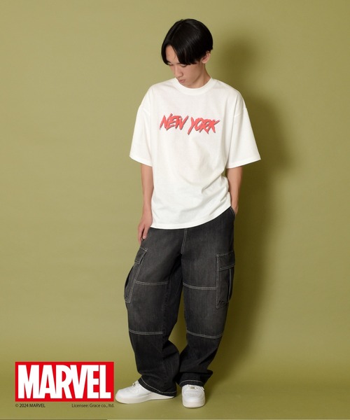 GLAZOS(グラソス)の「【大人向けサイズあり】【MARVEL】スパイダーマン/ボックスロゴバックプリントビッグTシャツ(Tシャツ/カットソー・キッズ・ブラック/ホワイト・LL/L/M/S)」の14枚目の写真