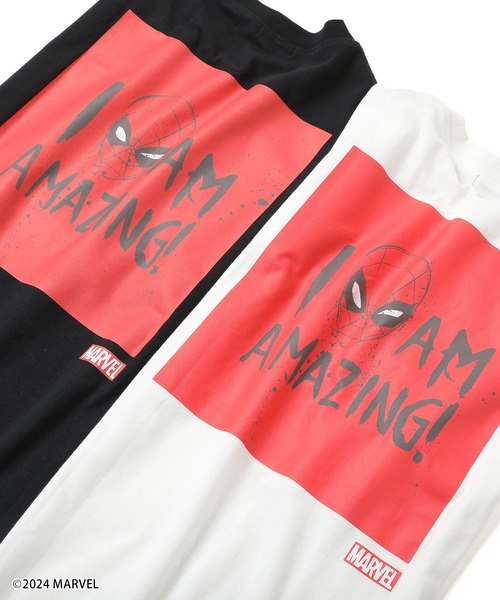 GLAZOS(グラソス)の「【大人向けサイズあり】【MARVEL】スパイダーマン/ボックスロゴバックプリントビッグTシャツ(Tシャツ/カットソー・キッズ・ブラック/ホワイト・LL/L/M/S)」の9枚目の写真