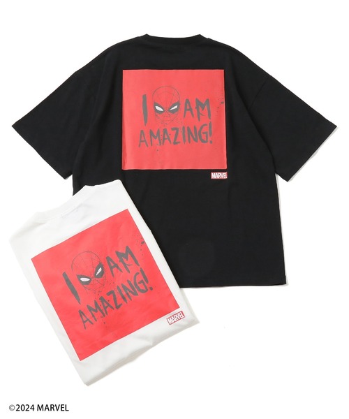 GLAZOS(グラソス)の「【大人向けサイズあり】【MARVEL】スパイダーマン/ボックスロゴバックプリントビッグTシャツ(Tシャツ/カットソー・キッズ・ブラック/ホワイト・LL/L/M/S)」の10枚目の写真