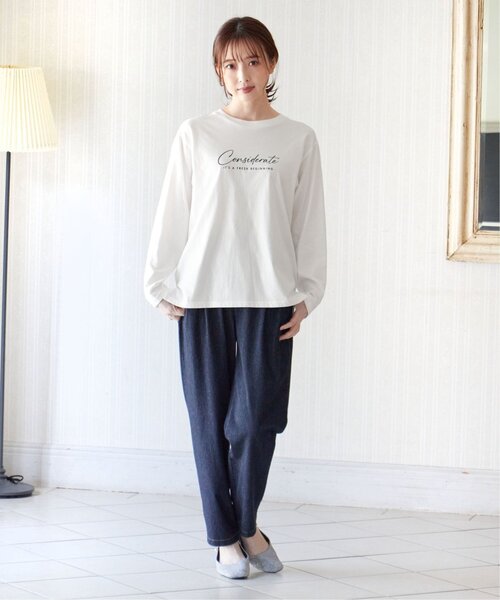 ikka(イッカ)の「【雑誌InRed10月号掲載】ロゴフォトプリントロンT【親子コーデ】(Tシャツ/カットソー・レディース・ブラック/オフホワイト/ホワイト・M/L/S)」の12枚目の写真