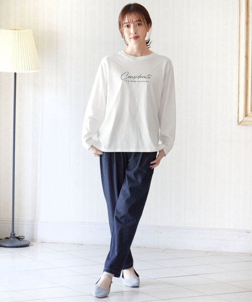 ikka(イッカ)の「【雑誌InRed10月号掲載】ロゴフォトプリントロンT【親子コーデ】(Tシャツ/カットソー・レディース・ブラック/オフホワイト/ホワイト・M/L/S)」の13枚目の写真