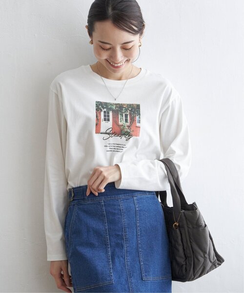 ikka(イッカ)の「【雑誌InRed10月号掲載】ロゴフォトプリントロンT【親子コーデ】(Tシャツ/カットソー・レディース・ブラック/オフホワイト/ホワイト・M/L/S)」の20枚目の写真