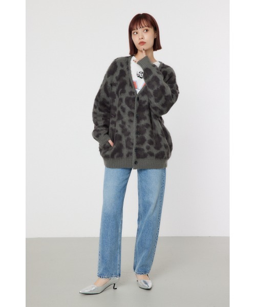 RODEO CROWNS WIDE BOWL（ロデオクラウンズワイドボウル）の「パターンシャギーニットカーディガン（カーディガン/ボレロ・レディース・ホワイト系その他/ブラック系その他/グレー系その他・MEDIUM/LARGE）」の12枚目の写真