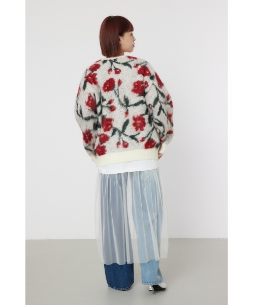 RODEO CROWNS WIDE BOWL（ロデオクラウンズワイドボウル）の「パターンシャギーニットカーディガン（カーディガン/ボレロ・レディース・ホワイト系その他/ブラック系その他/グレー系その他・MEDIUM/LARGE）」の18枚目の写真