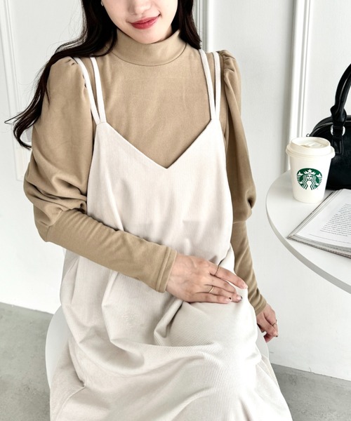 Loueme（ルエム）の「ダブルストラップコーデュロイキャミワンピース（ワンピース・レディース・モカ/ブラック/アイボリー・FREE）」の14枚目の写真