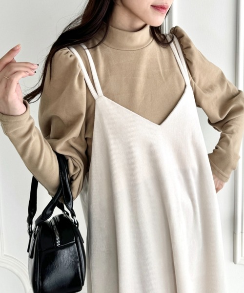 Loueme（ルエム）の「ダブルストラップコーデュロイキャミワンピース（ワンピース・レディース・モカ/ブラック/アイボリー・FREE）」の15枚目の写真